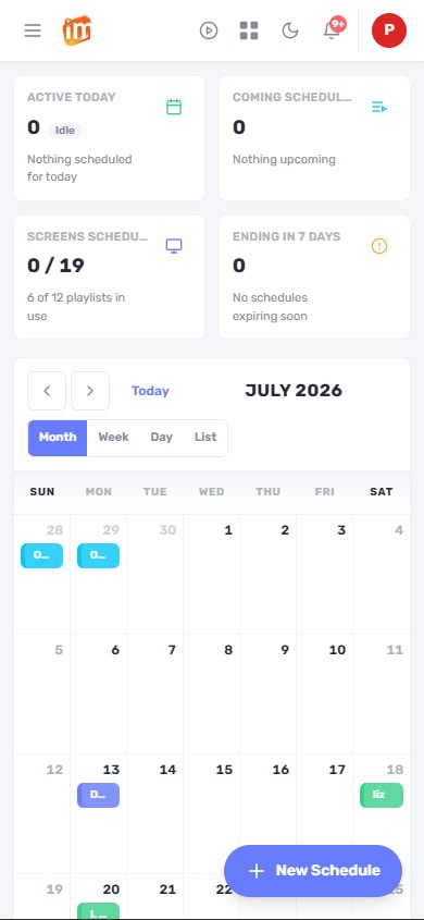 Digital signage scheduling app